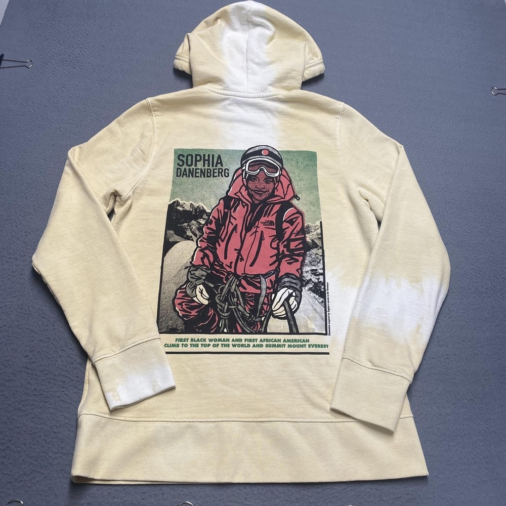 The North Face Hoodie Womens Medium Yellow Tie Dye Sophia Danenberg‎ Fleece
